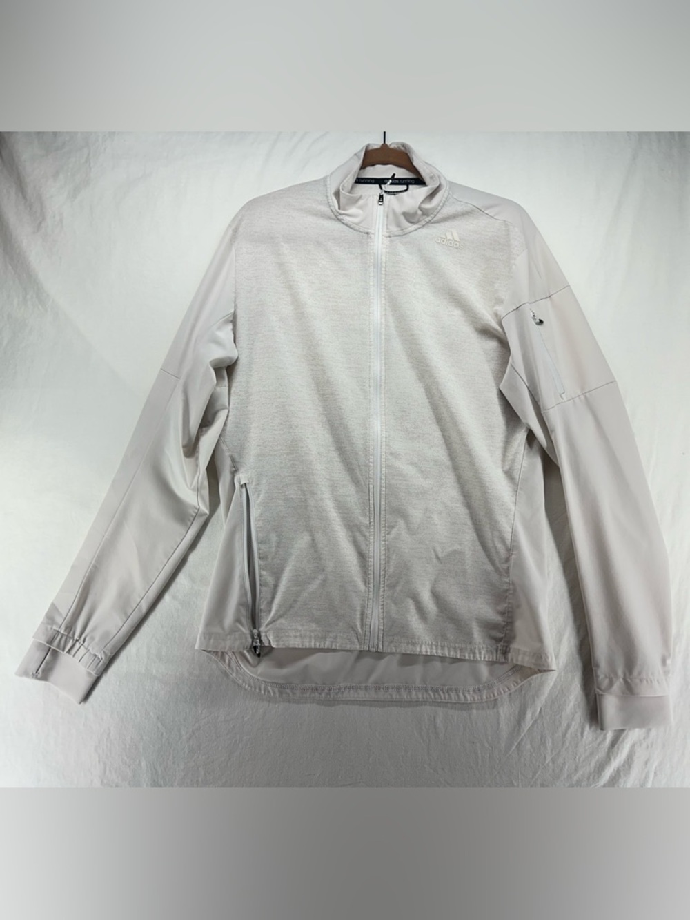 Adidas Supernova Full Zip Lightweight Jacket Cream Running Active Mens M